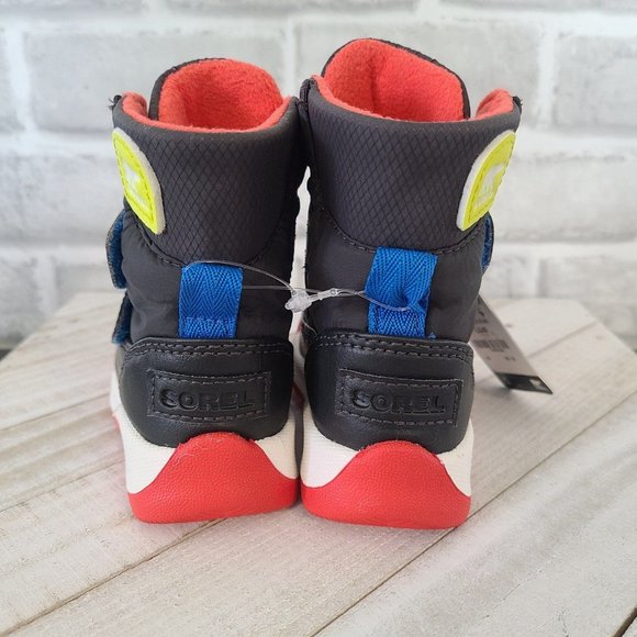 Sorel Whitney Strap Children's Boots Sz 4 Red and Black Micro Fleece Lined NWT - Picture 3 of 8